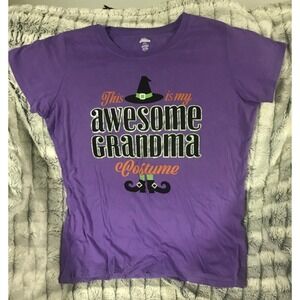 Large Womens Purple This is my Awesome‎ Grandma Costume Soft T Shirt